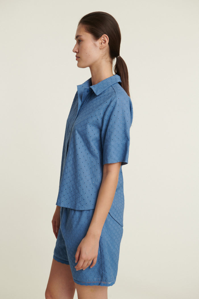 Basic Apparel Adie SS Shirt Skjorter 757 Quiet harbor